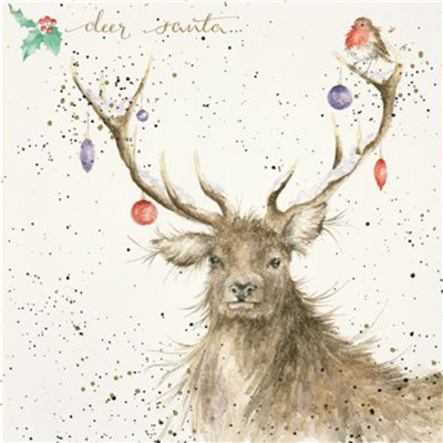 Wrendale Christmas Card - Deer Santa 